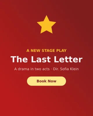 Theatre Play — editable red invitation template, instagram portrait
