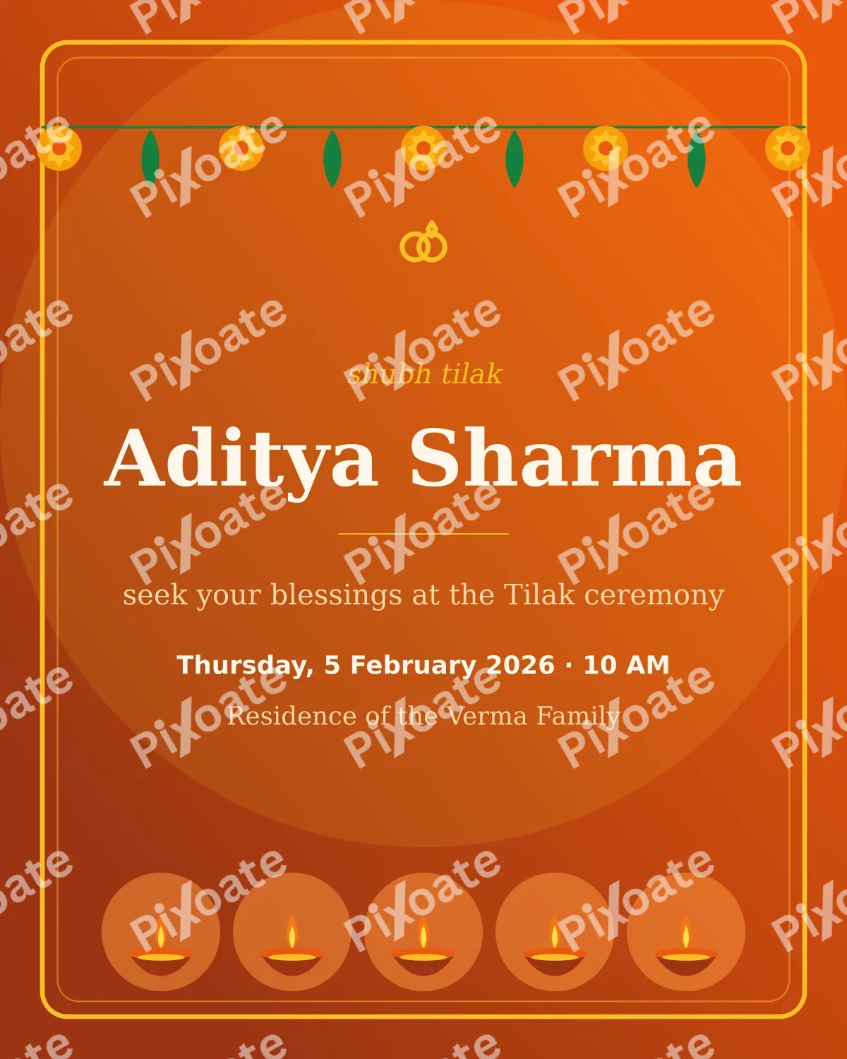 Tilak Ceremony Tilak Ceremony — editable brown invitation template, instagram portrait