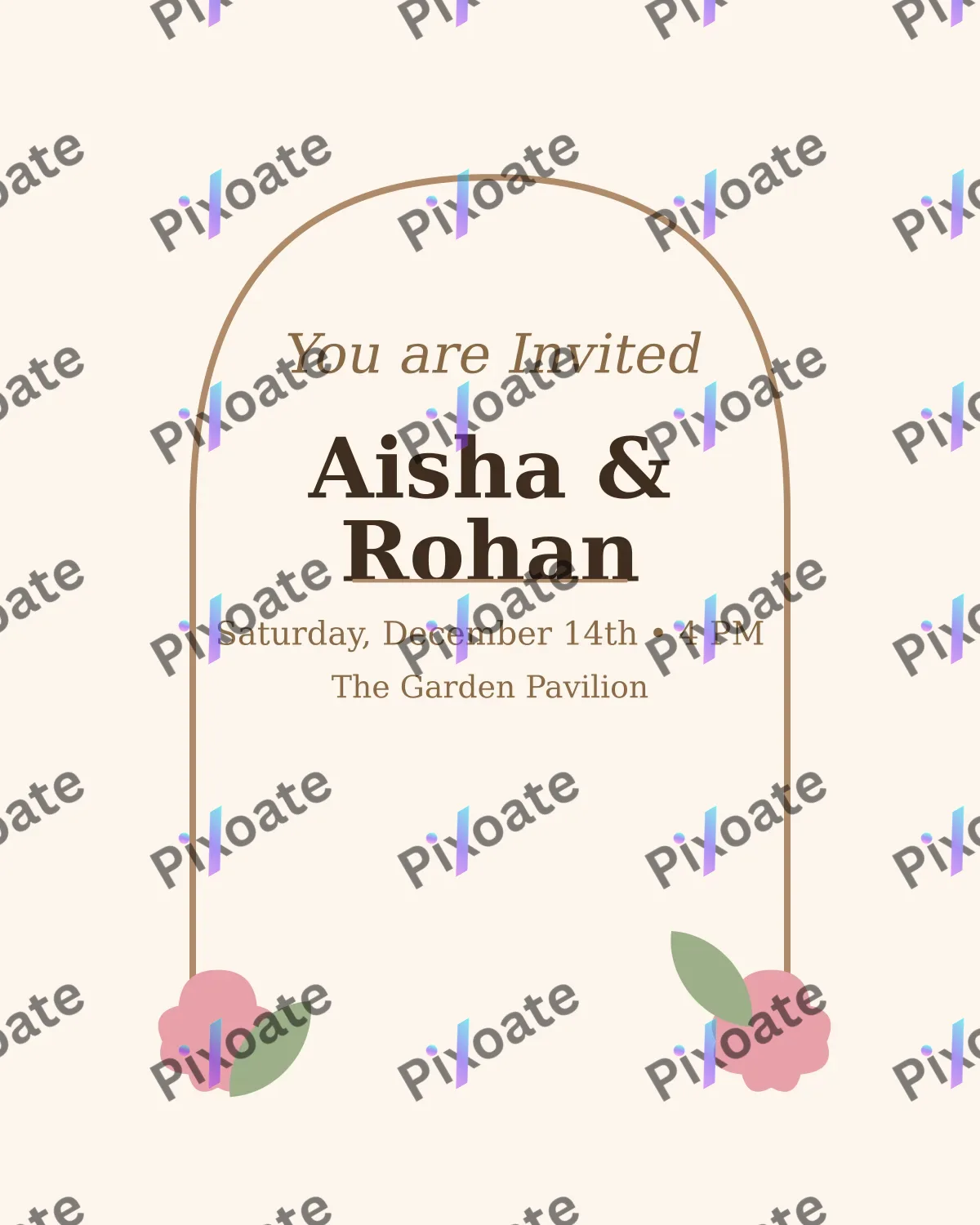 Wedding Invite Wedding Invite — editable white invitation template, instagram portrait