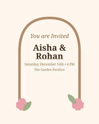 Wedding Invite — editable white invitation template, instagram portrait