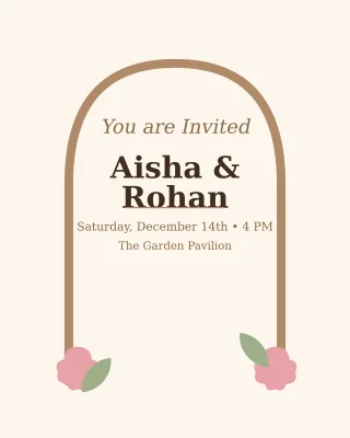 Wedding Invite — editable white invitation template, instagram portrait