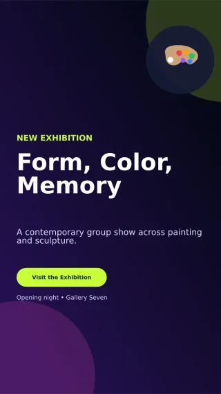 Aurora Art Exhibition Poster Digital Flyer — editable black flyer or poster template, story / reel