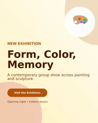 Aurora Art Exhibition Poster Poster — editable white flyer or poster template, instagram portrait