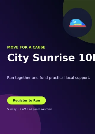 Aurora Charity Run Flyer A4 Flyer — editable black flyer or poster template, a4 print