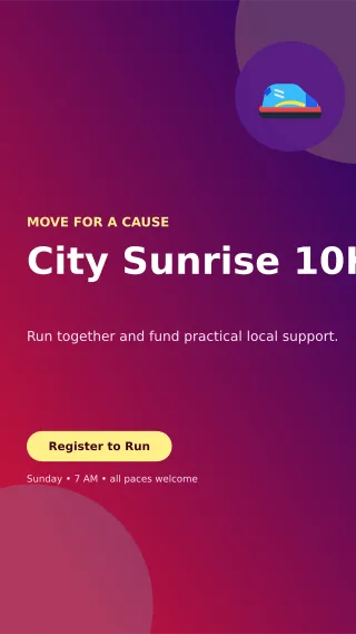 Aurora Charity Run Flyer Digital Flyer — editable purple flyer or poster template, story / reel