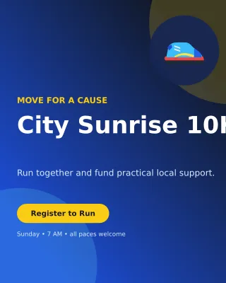 Aurora Charity Run Flyer Poster — editable blue flyer or poster template, instagram portrait