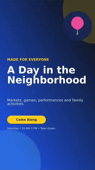 Aurora Community Fair Flyer Digital Flyer — editable blue flyer or poster template, story / reel
