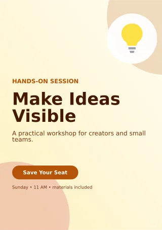 Aurora Creative Workshop Flyer A4 Flyer — editable white flyer or poster template, a4 print