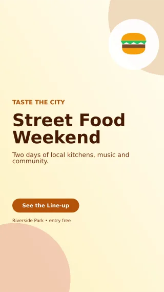 Aurora Food Festival Flyer Digital Flyer — editable white flyer or poster template, story / reel