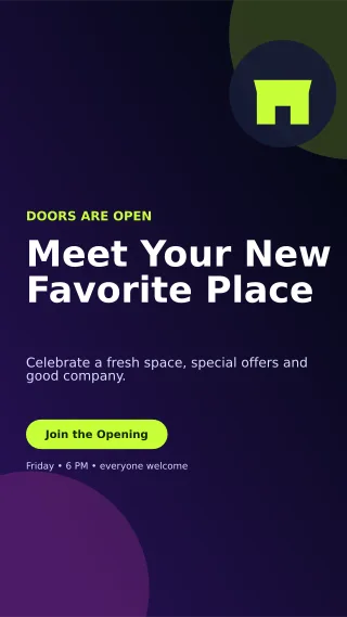Aurora Grand Opening Flyer Digital Flyer — editable black flyer or poster template, story / reel