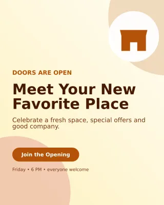 Aurora Grand Opening Flyer Poster — editable white flyer or poster template, instagram portrait