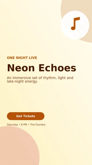 Aurora Live Concert Flyer Digital Flyer — editable white flyer or poster template, story / reel