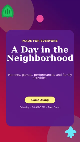 Botanical Community Fair Flyer Digital Flyer — editable purple flyer or poster template, story / reel