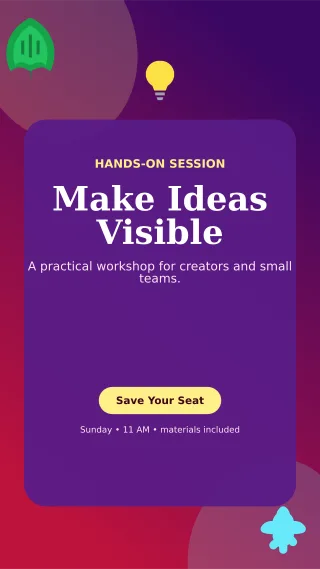 Botanical Creative Workshop Flyer Digital Flyer — editable purple flyer or poster template, story / reel