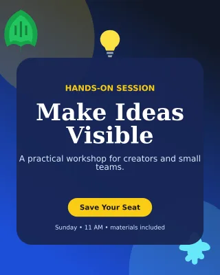 Botanical Creative Workshop Flyer Poster — editable blue flyer or poster template, instagram portrait