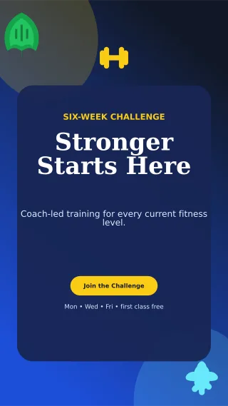 Botanical Fitness Bootcamp Flyer Digital Flyer — editable blue flyer or poster template, story / reel