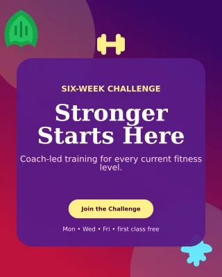 Botanical Fitness Bootcamp Flyer Poster — editable purple flyer or poster template, instagram portrait