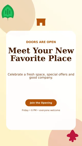 Botanical Grand Opening Flyer Digital Flyer — editable white flyer or poster template, story / reel