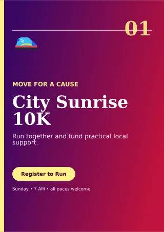 Editorial Charity Run Flyer A4 Flyer — editable purple flyer or poster template, a4 print