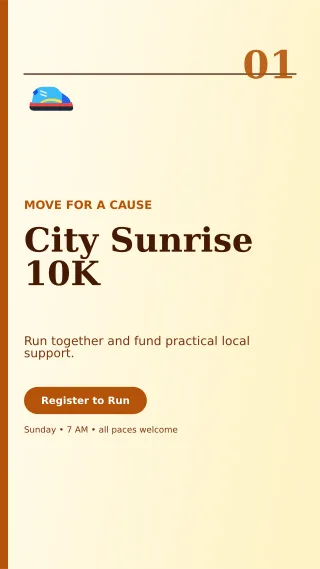 Editorial Charity Run Flyer Digital Flyer — editable white flyer or poster template, story / reel