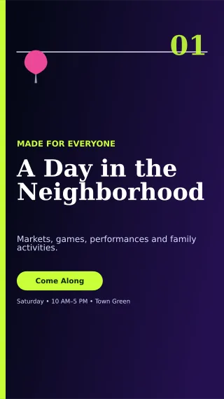 Editorial Community Fair Flyer Digital Flyer — editable black flyer or poster template, story / reel