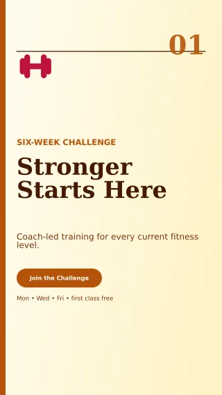 Editorial Fitness Bootcamp Flyer Digital Flyer — editable white flyer or poster template, story / reel