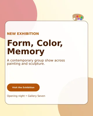 Glass Art Exhibition Poster Poster — editable white flyer or poster template, instagram portrait