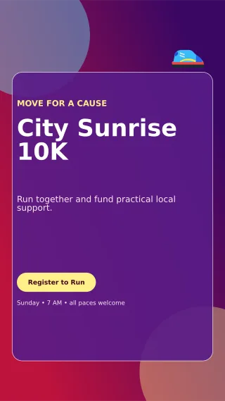 Glass Charity Run Flyer Digital Flyer — editable purple flyer or poster template, story / reel