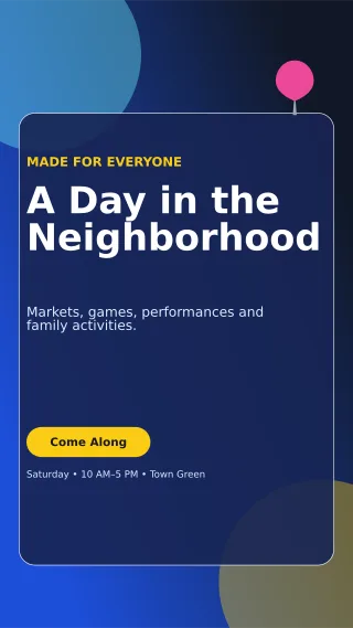 Glass Community Fair Flyer Digital Flyer — editable blue flyer or poster template, story / reel