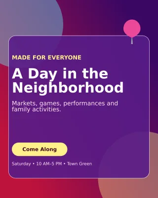 Glass Community Fair Flyer Poster — editable purple flyer or poster template, instagram portrait