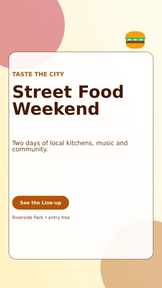 Glass Food Festival Flyer Digital Flyer — editable white flyer or poster template, story / reel