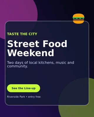 Glass Food Festival Flyer Poster — editable black flyer or poster template, instagram portrait