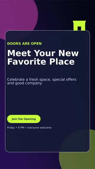 Glass Grand Opening Flyer Digital Flyer — editable black flyer or poster template, story / reel