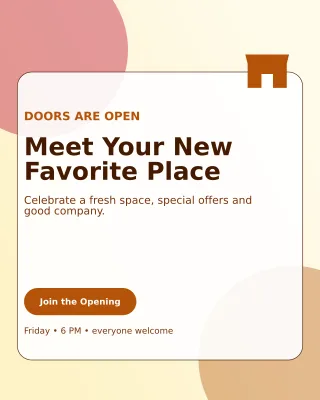 Glass Grand Opening Flyer Poster — editable white flyer or poster template, instagram portrait