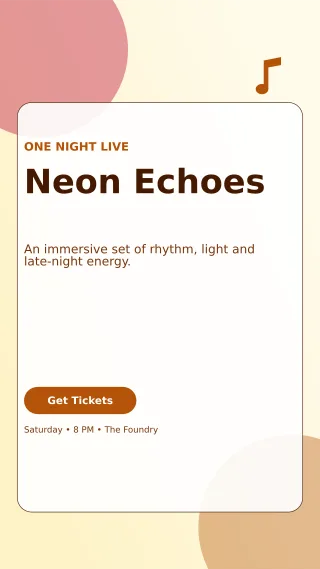 Glass Live Concert Flyer Digital Flyer — editable white flyer or poster template, story / reel