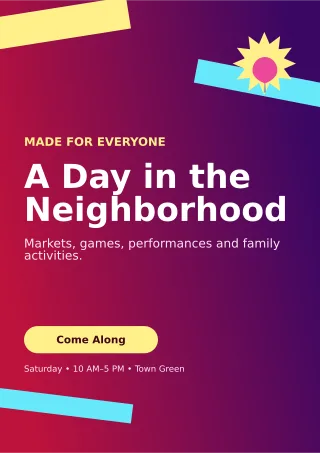 Kinetic Community Fair Flyer A4 Flyer — editable purple flyer or poster template, a4 print