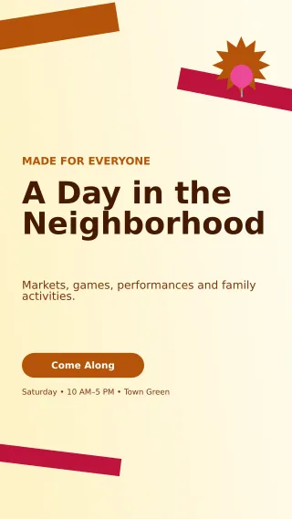 Kinetic Community Fair Flyer Digital Flyer — editable white flyer or poster template, story / reel