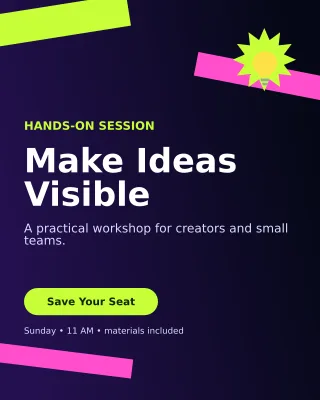 Kinetic Creative Workshop Flyer Poster — editable black flyer or poster template, instagram portrait