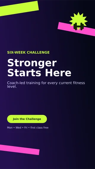 Kinetic Fitness Bootcamp Flyer Digital Flyer — editable black flyer or poster template, story / reel