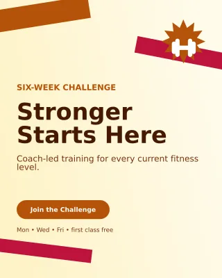 Kinetic Fitness Bootcamp Flyer Poster — editable white flyer or poster template, instagram portrait