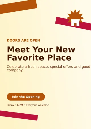 Kinetic Grand Opening Flyer A4 Flyer — editable white flyer or poster template, a4 print