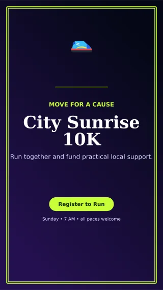 Luxe Charity Run Flyer Digital Flyer — editable black flyer or poster template, story / reel
