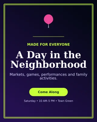 Luxe Community Fair Flyer Poster — editable black flyer or poster template, instagram portrait