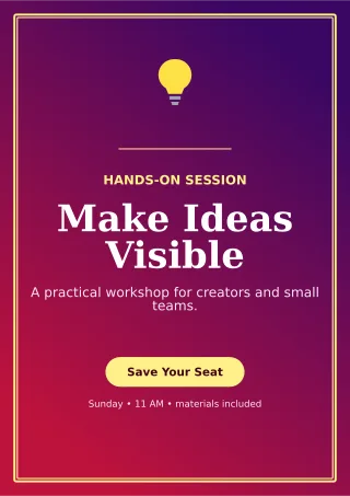 Luxe Creative Workshop Flyer A4 Flyer — editable purple flyer or poster template, a4 print
