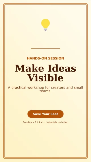 Luxe Creative Workshop Flyer Digital Flyer — editable white flyer or poster template, story / reel