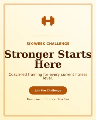 Luxe Fitness Bootcamp Flyer Poster — editable white flyer or poster template, instagram portrait