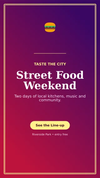 Luxe Food Festival Flyer Digital Flyer — editable purple flyer or poster template, story / reel
