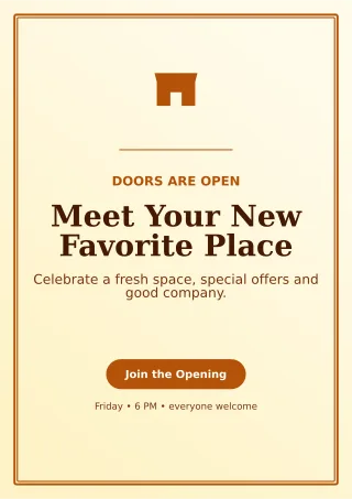 Luxe Grand Opening Flyer A4 Flyer — editable white flyer or poster template, a4 print
