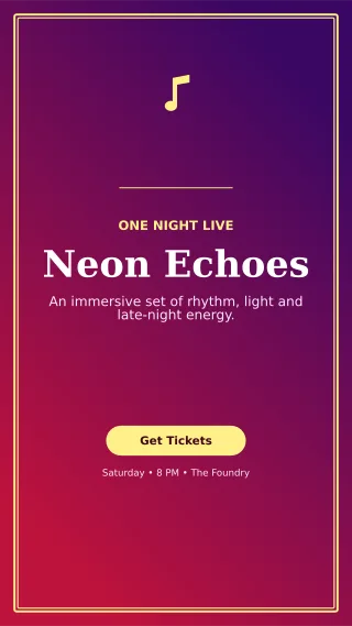 Luxe Live Concert Flyer Digital Flyer — editable purple flyer or poster template, story / reel