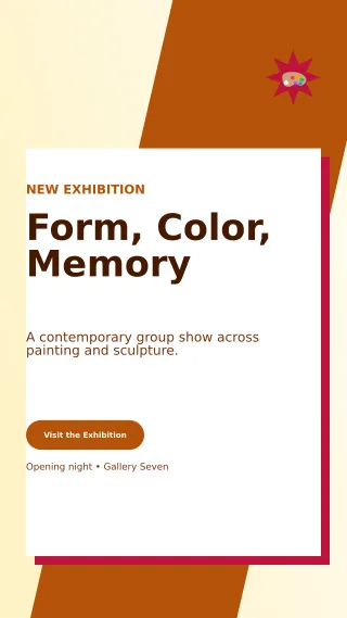 Neo Art Exhibition Poster Digital Flyer — editable white flyer or poster template, story / reel